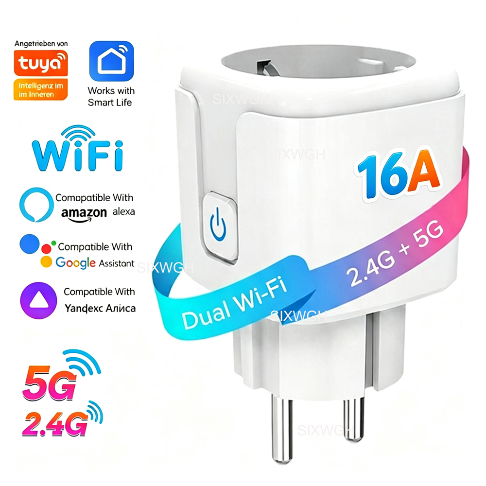 Timer Dual Outlet - Tomada inteligente Tuya WiFi de banda